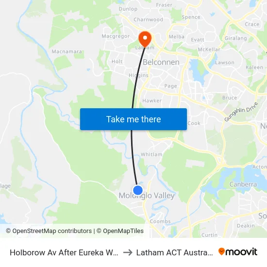 Holborow Av After Eureka Way to Latham ACT Australia map