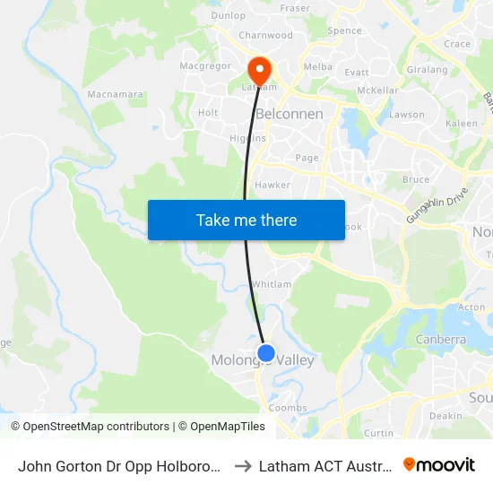 John Gorton Dr Opp Holborow Av to Latham ACT Australia map