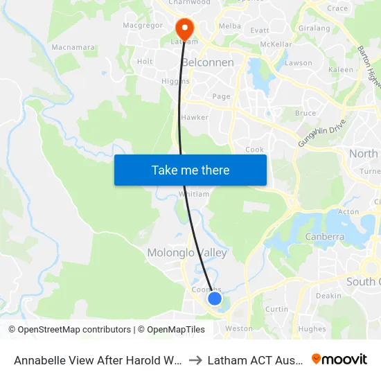Annabelle View After Harold White Av to Latham ACT Australia map