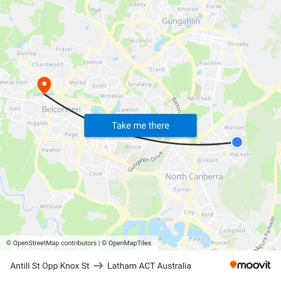 Antill St Opp Knox St to Latham ACT Australia map