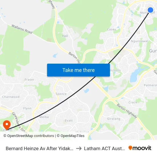Bernard Heinze Av After Yidaki Way to Latham ACT Australia map