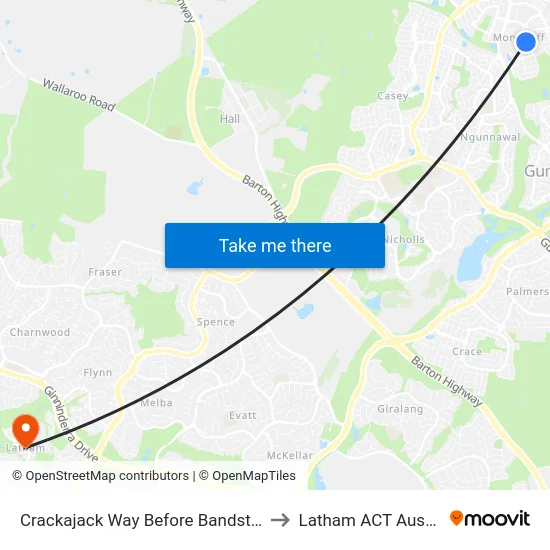 Crackajack Way Before Bandstand St to Latham ACT Australia map