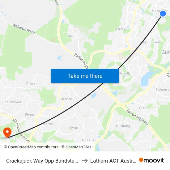 Crackajack Way Opp Bandstand St to Latham ACT Australia map