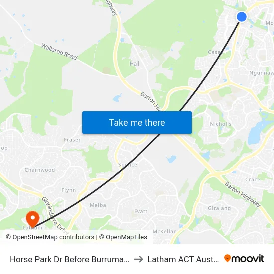 Horse Park Dr Before Burrumarra Av to Latham ACT Australia map