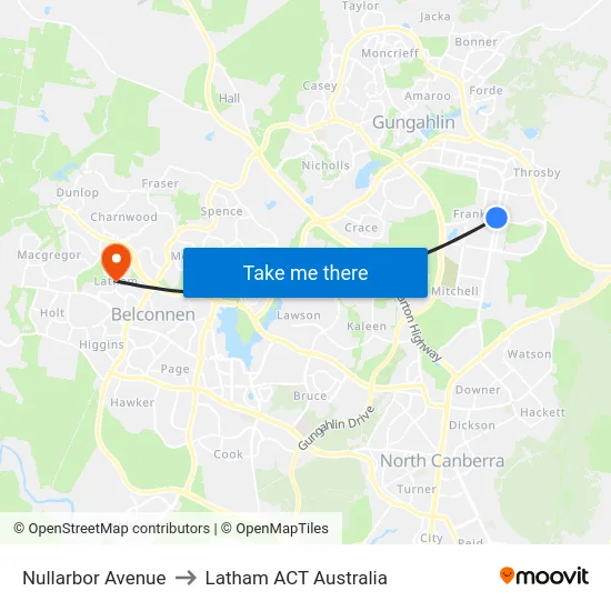 Nullarbor Avenue to Latham ACT Australia map