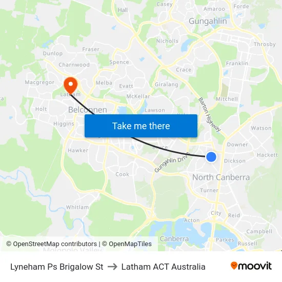 Lyneham Ps Brigalow St to Latham ACT Australia map
