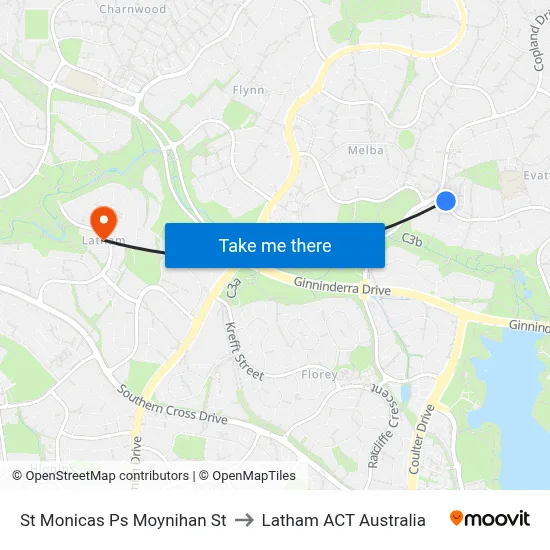 St Monicas Ps Moynihan St to Latham ACT Australia map