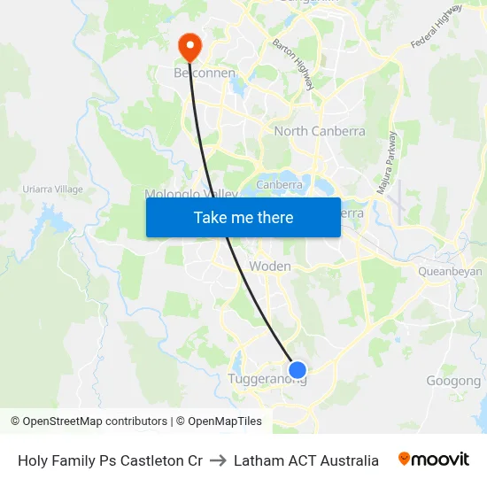 Holy Family Ps Castleton Cr to Latham ACT Australia map