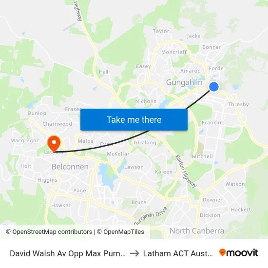 David Walsh Av Opp Max Purnell St to Latham ACT Australia map