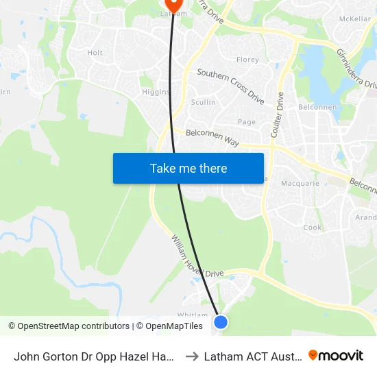 John Gorton Dr Opp Hazel Hawke Av to Latham ACT Australia map