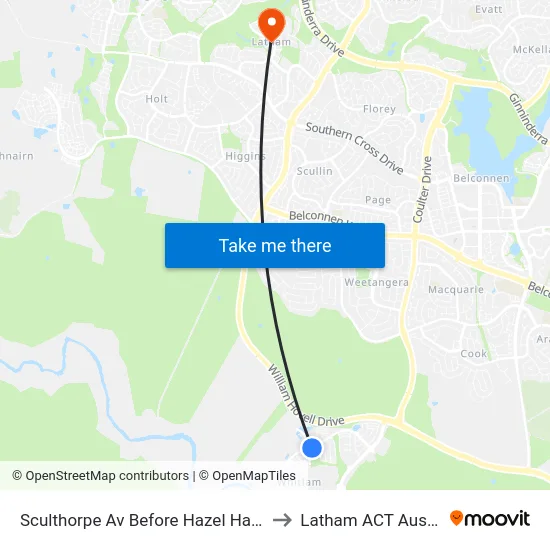 Sculthorpe Av Before Hazel Hawke Av to Latham ACT Australia map
