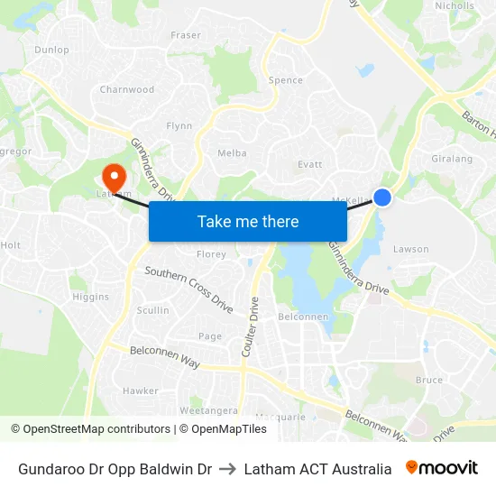 Gundaroo Dr Opp Baldwin Dr to Latham ACT Australia map