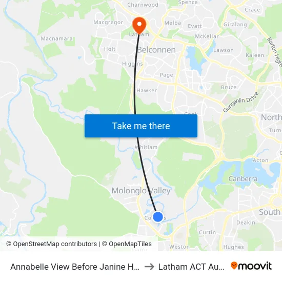 Annabelle View Before Janine Haines Tce to Latham ACT Australia map