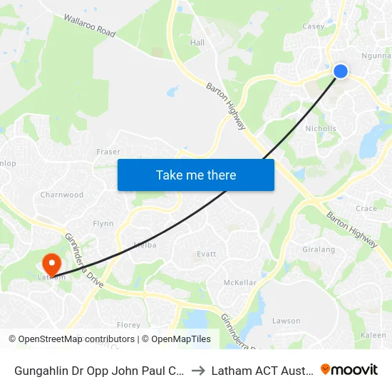 Gungahlin Dr Opp John Paul College to Latham ACT Australia map