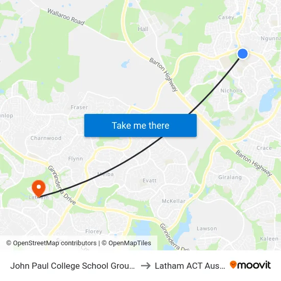 John Paul College School Grounds Sso to Latham ACT Australia map