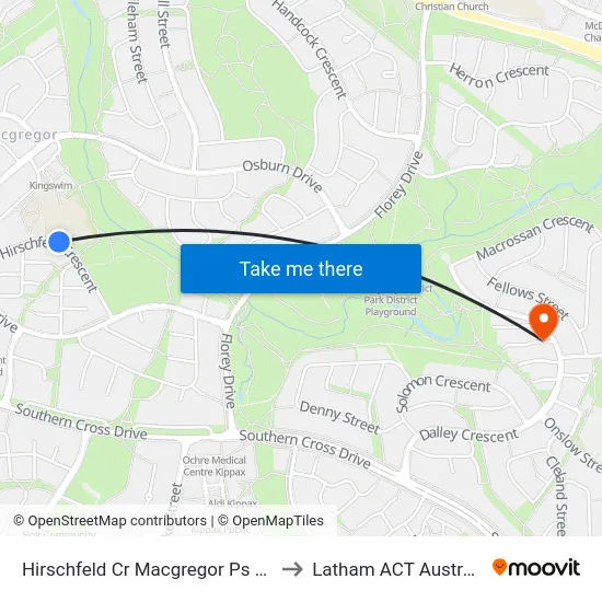 Hirschfeld Cr Macgregor Ps Sso to Latham ACT Australia map