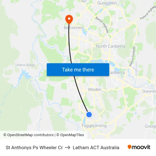 St Anthonys Ps Wheeler Cr to Latham ACT Australia map