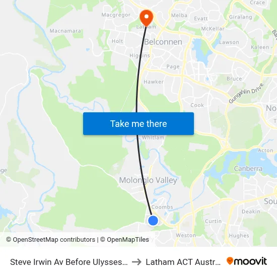Steve Irwin Av Before Ulysses Cct to Latham ACT Australia map