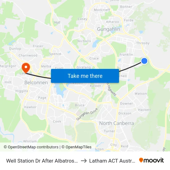 Well Station Dr After Albatross Cr to Latham ACT Australia map