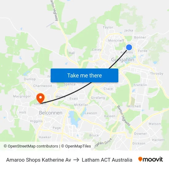 Amaroo Shops Katherine Av to Latham ACT Australia map