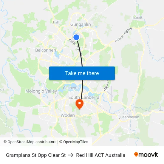 Grampians St Opp Clear St to Red Hill ACT Australia map