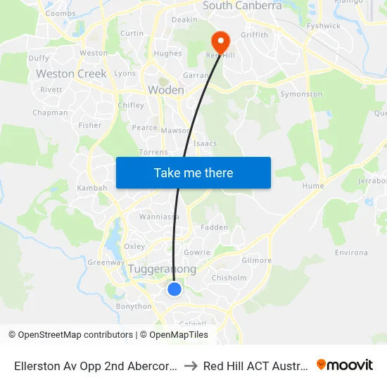 Ellerston Av Opp 2nd Abercorn Cr to Red Hill ACT Australia map