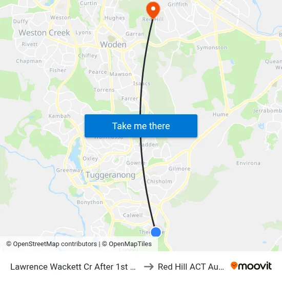 Lawrence Wackett Cr After 1st Burdett Cr to Red Hill ACT Australia map