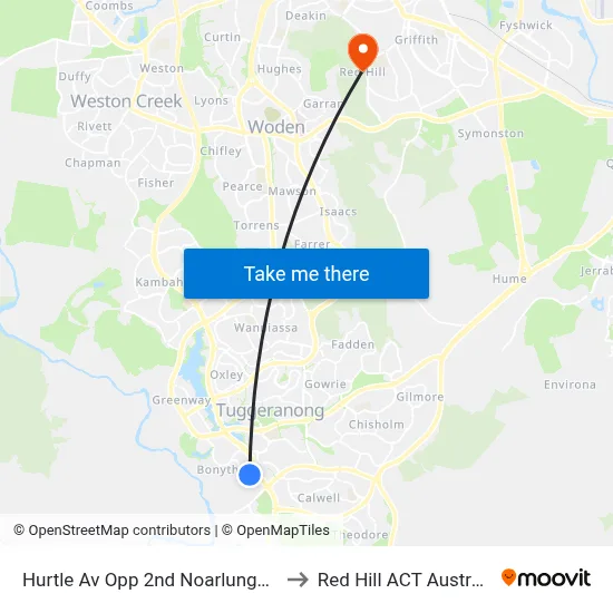 Hurtle Av Opp 2nd Noarlunga Cr to Red Hill ACT Australia map