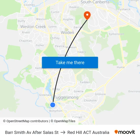 Barr Smith Av After Salas St to Red Hill ACT Australia map