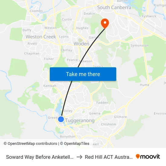 Soward Way Before Anketell St to Red Hill ACT Australia map