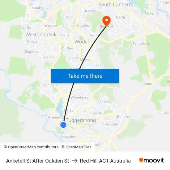 Anketell St After Oakden St to Red Hill ACT Australia map