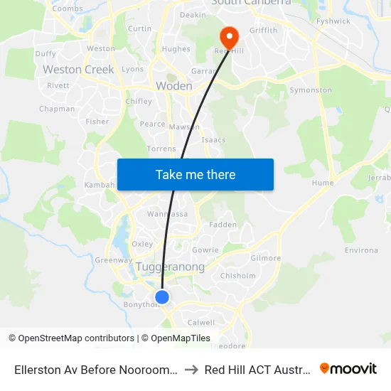 Ellerston Av Before Noorooma St to Red Hill ACT Australia map