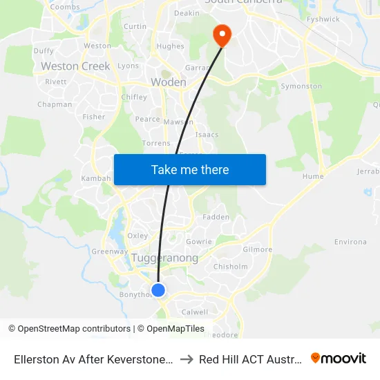 Ellerston Av After Keverstone Cct to Red Hill ACT Australia map