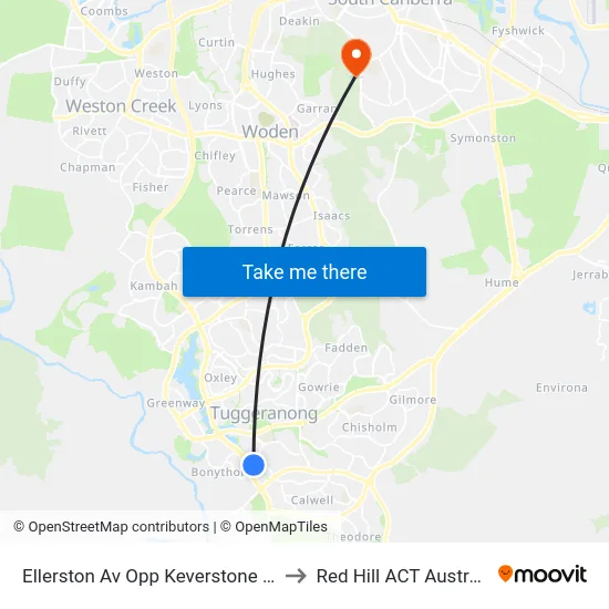 Ellerston Av Opp Keverstone Cct to Red Hill ACT Australia map