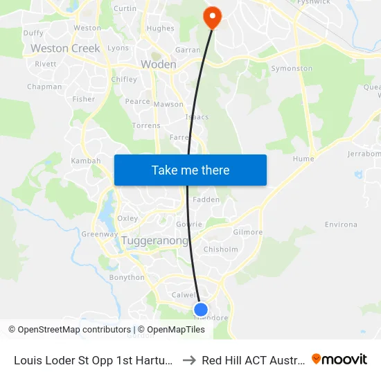 Louis Loder St Opp 1st Hartung Cr to Red Hill ACT Australia map