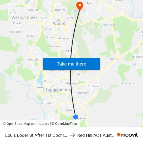 Louis Loder St After 1st Cochrane Cr to Red Hill ACT Australia map