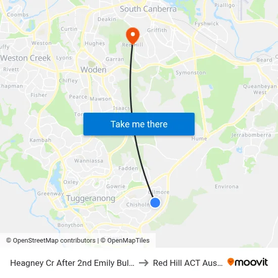 Heagney Cr After 2nd Emily Bulcock Cr to Red Hill ACT Australia map