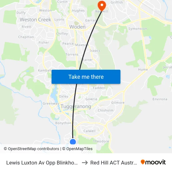 Lewis Luxton Av Opp Blinkhorn Pl to Red Hill ACT Australia map