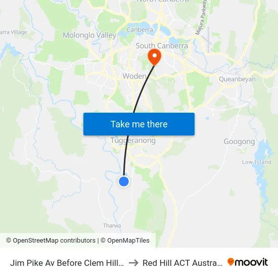 Jim Pike Av Before Clem Hill St to Red Hill ACT Australia map