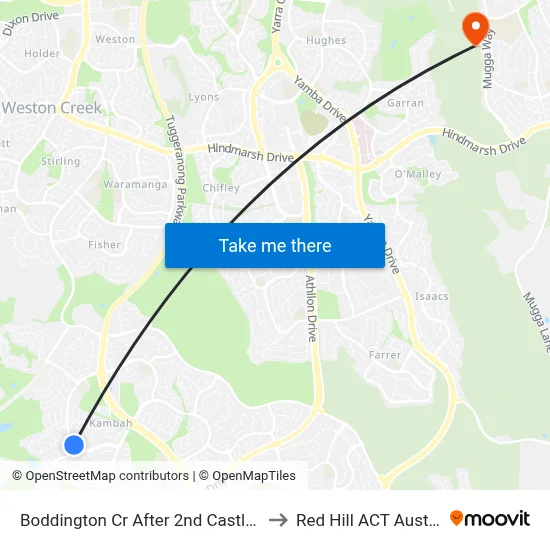 Boddington Cr After 2nd Castley Cct to Red Hill ACT Australia map