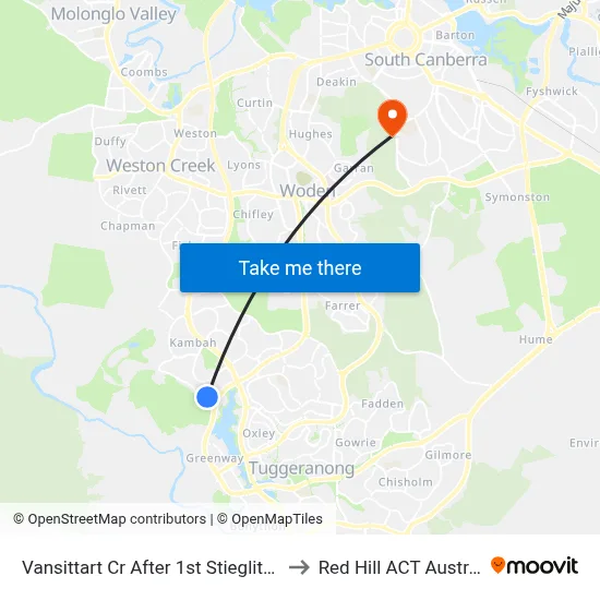 Vansittart Cr After 1st Stieglitz Cct to Red Hill ACT Australia map