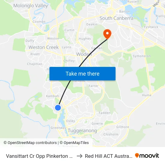 Vansittart Cr Opp Pinkerton Cct to Red Hill ACT Australia map