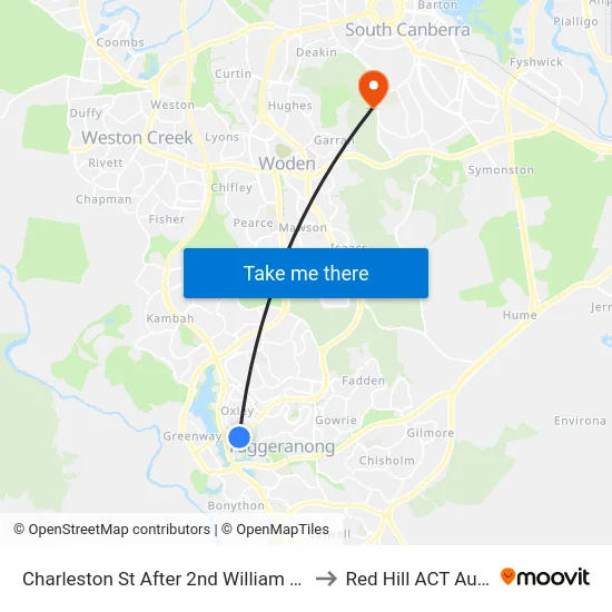 Charleston St After 2nd William Hudson Cr to Red Hill ACT Australia map