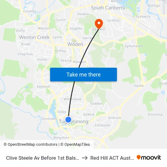Clive Steele Av Before 1st Balsillie Cr to Red Hill ACT Australia map