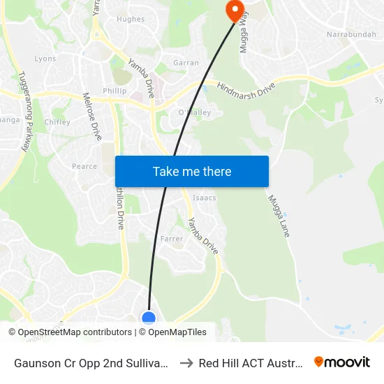 Gaunson Cr Opp 2nd Sullivan Cr to Red Hill ACT Australia map