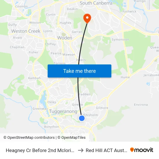 Heagney Cr Before 2nd Mclorinan St to Red Hill ACT Australia map