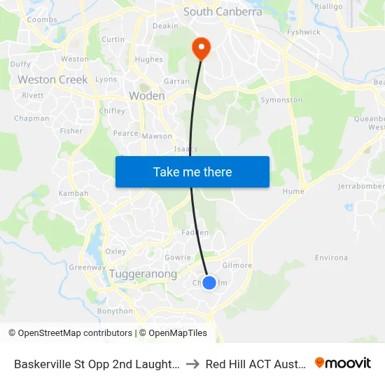 Baskerville St Opp 2nd Laughton St to Red Hill ACT Australia map