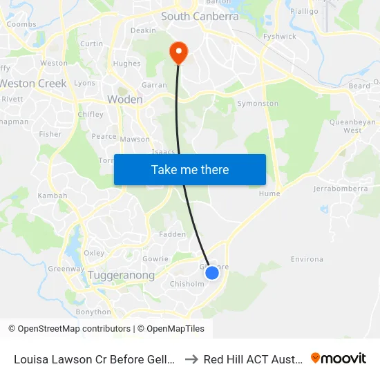 Louisa Lawson Cr Before Gellatly Pl to Red Hill ACT Australia map