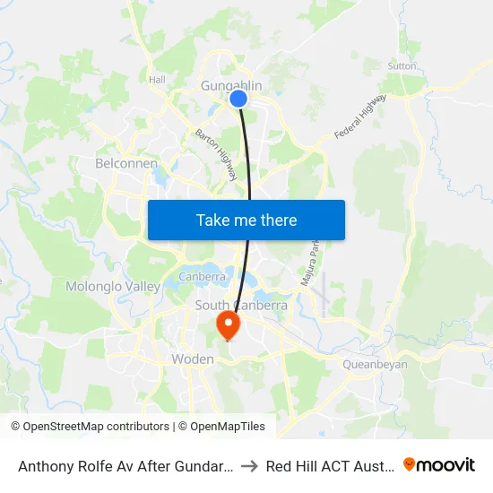 Anthony Rolfe Av After Gundaroo Rd to Red Hill ACT Australia map