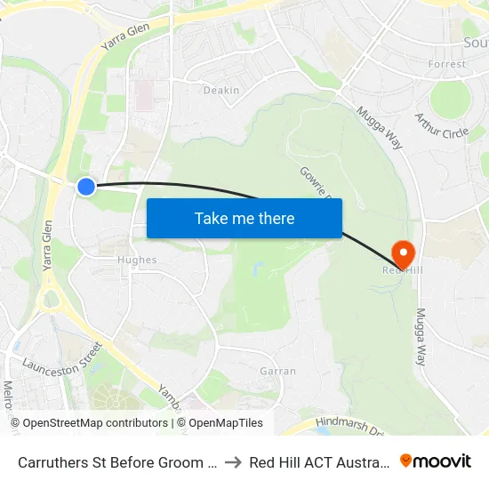 Carruthers St Before Groom St to Red Hill ACT Australia map